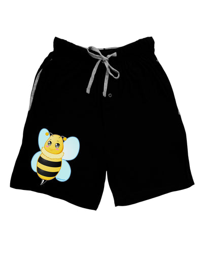 Cute Bee Adult Lounge Shorts-Lounge Shorts-TooLoud-Black-Small-Davson Sales