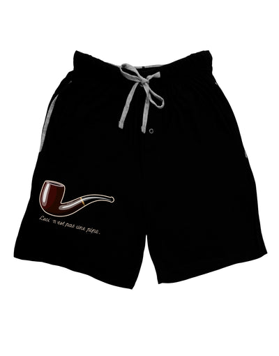 Ceci n'est pas une pipe Adult Lounge Shorts - Red or Black-Lounge Shorts-TooLoud-Black-Small-Davson Sales