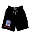 Frosty Window - Happy Holidays Adult Lounge Shorts - Red or Black-Lounge Shorts-TooLoud-Black-Small-Davson Sales