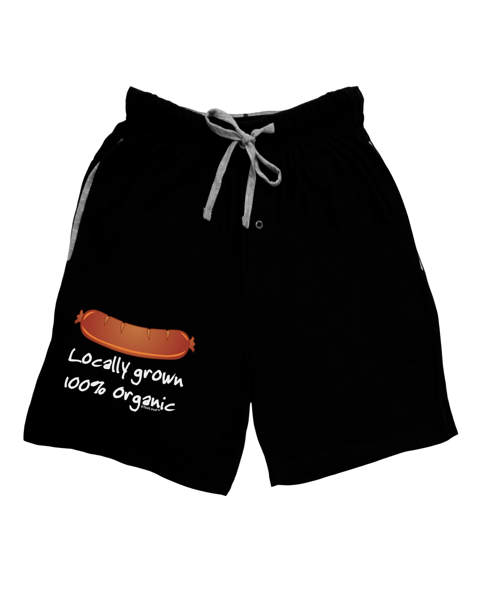 Locally Grown Organic Sausage Adult Lounge Shorts-Lounge Shorts-TooLoud-Black-Small-Davson Sales