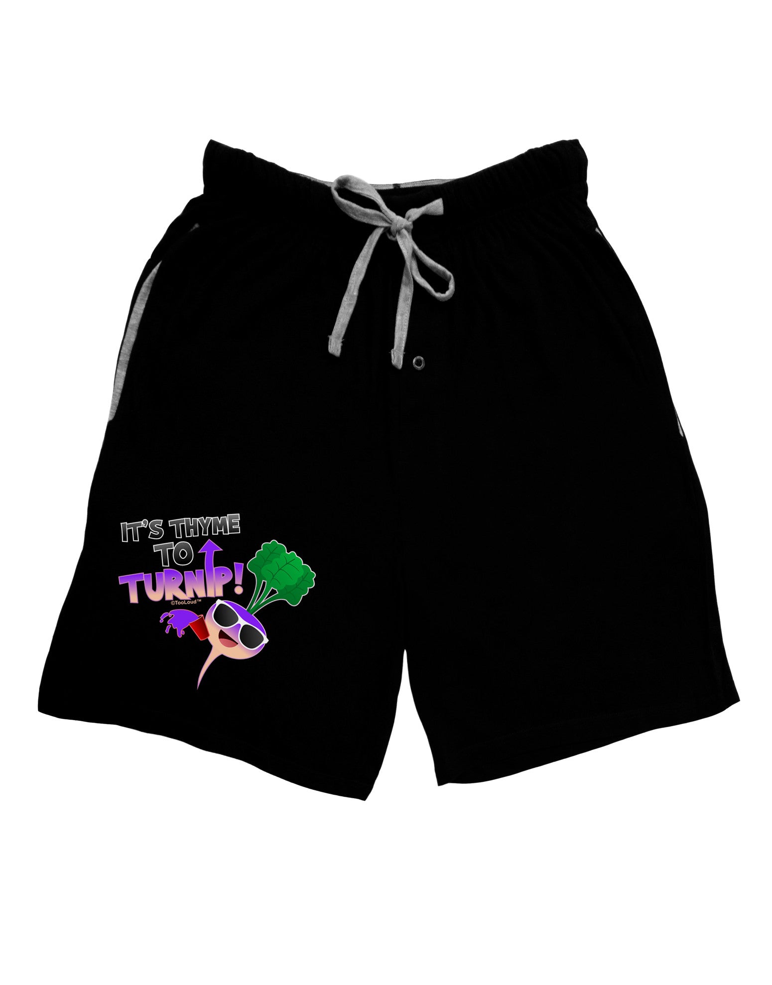 It's Thyme To Turnip Adult Lounge Shorts-Lounge Shorts-TooLoud-Black-Small-Davson Sales