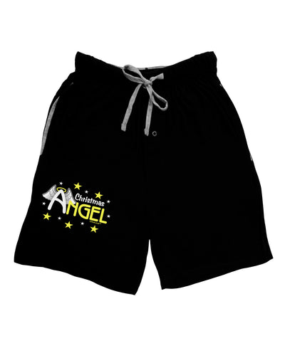 Christmas Angel Text Relaxed Adult Lounge Shorts-Lounge Shorts-TooLoud-Black-Small-Davson Sales