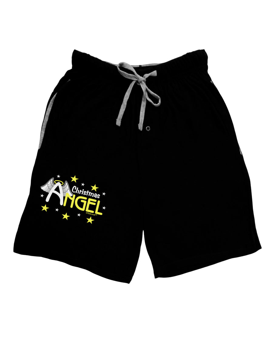 Christmas Angel Text Relaxed Adult Lounge Shorts-Lounge Shorts-TooLoud-Red-Small-Davson Sales