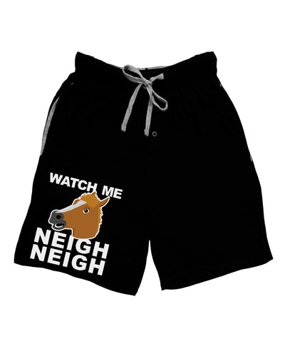 Watch Me Neigh Neigh Adult Lounge Shorts-Lounge Shorts-TooLoud-Black-Small-Davson Sales