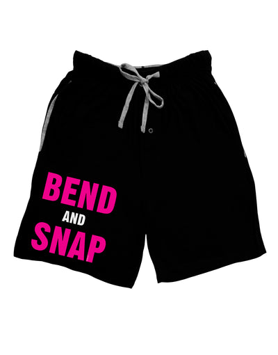 Bend and Snap Pink Text Adult Lounge Shorts - Red or Black-Lounge Shorts-TooLoud-Black-Small-Davson Sales