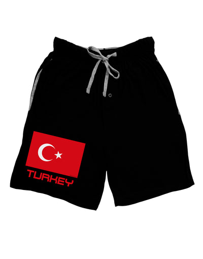 Turkey Flag with Text Adult Lounge Shorts by TooLoud-Lounge Shorts-TooLoud-Black-Small-Davson Sales