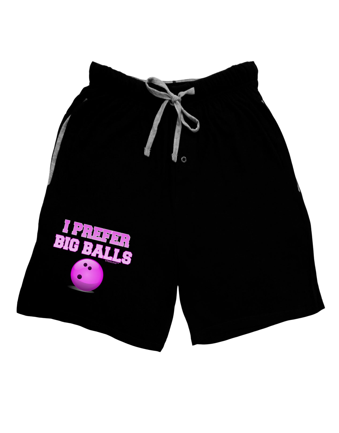 I Prefer Big Balls - Bowling Adult Lounge Shorts-Lounge Shorts-TooLoud-Black-Small-Davson Sales