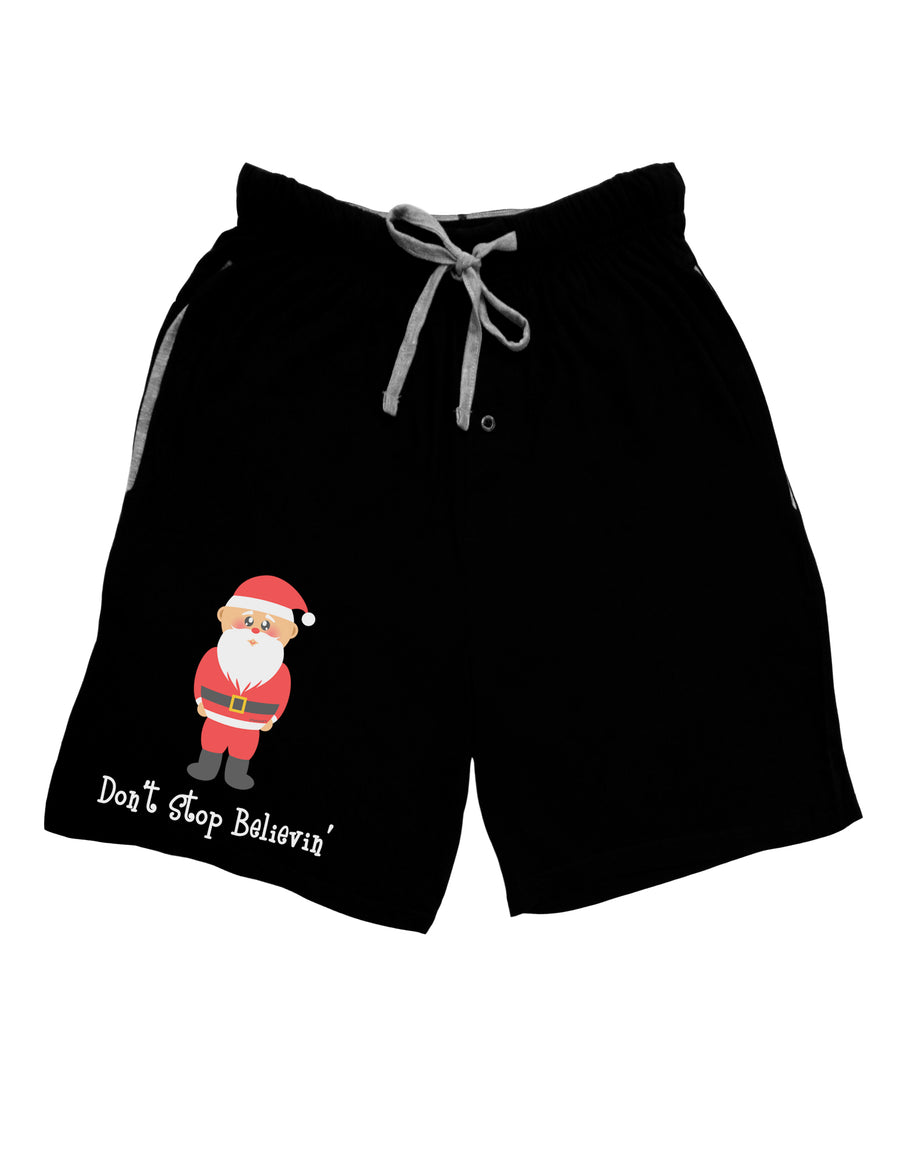 Don't Stop Believin' Santa Christmas Adult Lounge Shorts - Red or Black-Lounge Shorts-TooLoud-Red-Small-Davson Sales