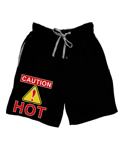 Caution Hot Chili Pepper Sign Adult Lounge Shorts - Red or Black-Lounge Shorts-TooLoud-Black-Small-Davson Sales