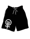 Distressed Feminism Symbol Adult Lounge Shorts-Lounge Shorts-TooLoud-Black-Small-Davson Sales