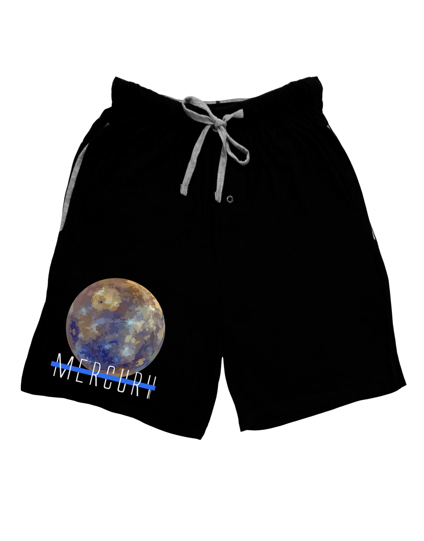 Planet Mercury Text Adult Lounge Shorts-Lounge Shorts-TooLoud-Black-Small-Davson Sales