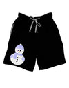 Cute Snowman With Hat and Scarf Christmas Adult Lounge Shorts - Red or Black-Lounge Shorts-TooLoud-Black-Small-Davson Sales