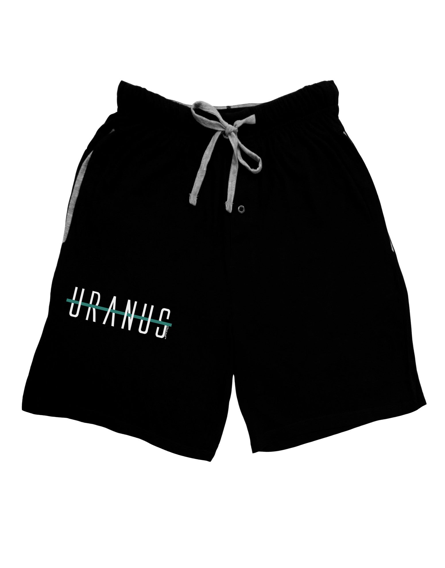 Planet Uranus Text Only Adult Lounge Shorts-Lounge Shorts-TooLoud-Black-Small-Davson Sales
