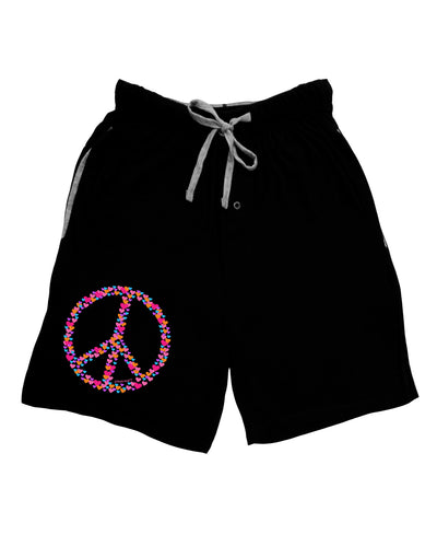 Peace Sign Hearts Adult Lounge Shorts-Lounge Shorts-TooLoud-Black-Small-Davson Sales