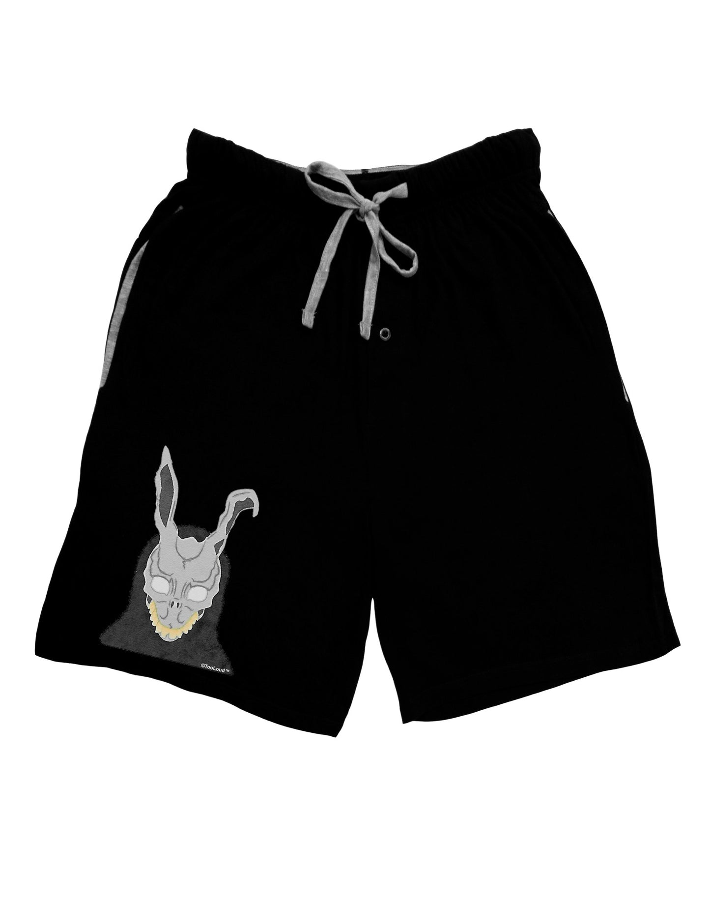 Scary Buny Face Watercolor Adult Lounge Shorts-Lounge Shorts-TooLoud-Black-Small-Davson Sales