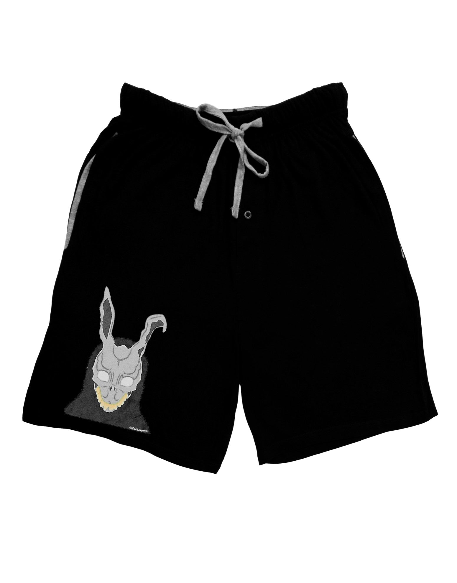 Scary Buny Face Watercolor Adult Lounge Shorts-Lounge Shorts-TooLoud-Black-Small-Davson Sales
