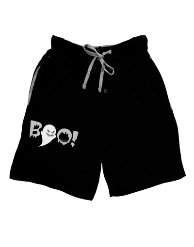 Scary Boo Text Relaxed Adult Lounge Shorts-Lounge Shorts-TooLoud-Black-Small-Davson Sales