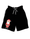 Cute Santa Claus Christmas Adult Lounge Shorts - Red or Black-Lounge Shorts-TooLoud-Black-Small-Davson Sales