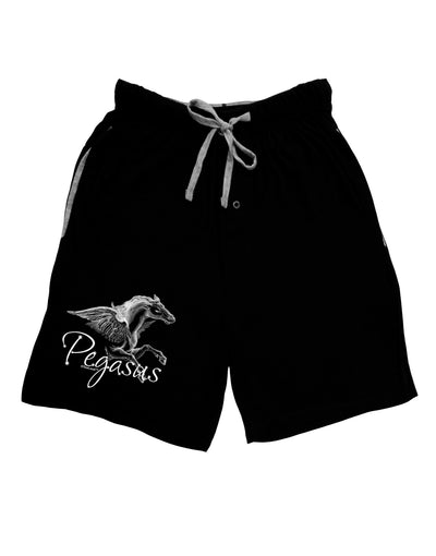 Pegasus Illustration Adult Lounge Shorts-Lounge Shorts-TooLoud-Black-Small-Davson Sales