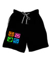 PLUR Squares Color Relaxed Adult Lounge Shorts-Lounge Shorts-TooLoud-Black-Small-Davson Sales