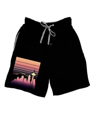 Seattle Skyline Sunrise Adult Lounge Shorts-Lounge Shorts-TooLoud-Black-Small-Davson Sales