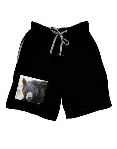 Staring Black Bear Adult Lounge Shorts-Lounge Shorts-TooLoud-Black-Small-Davson Sales