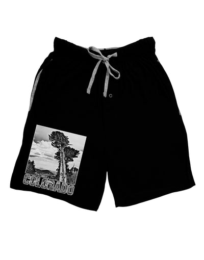 Colorado Landscape Text BW Adult Lounge Shorts-Lounge Shorts-TooLoud-Black-Small-Davson Sales