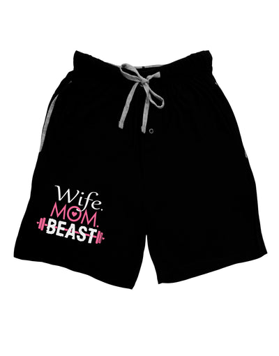 Wife Mom Beast Adult Lounge Shorts-Lounge Shorts-TooLoud-Black-Small-Davson Sales