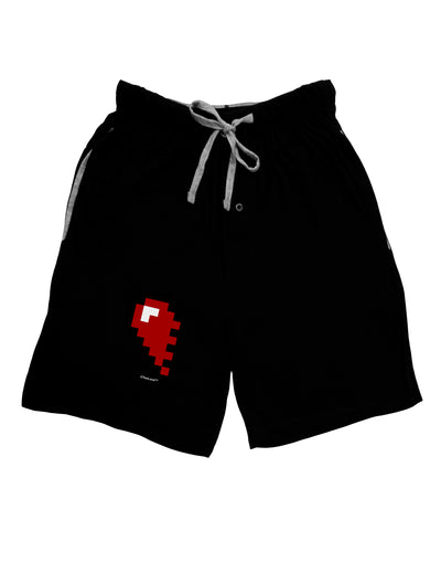 Couples Pixel Heart Design - Left Adult Lounge Shorts - Red or Black by TooLoud-Lounge Shorts-TooLoud-Black-Small-Davson Sales