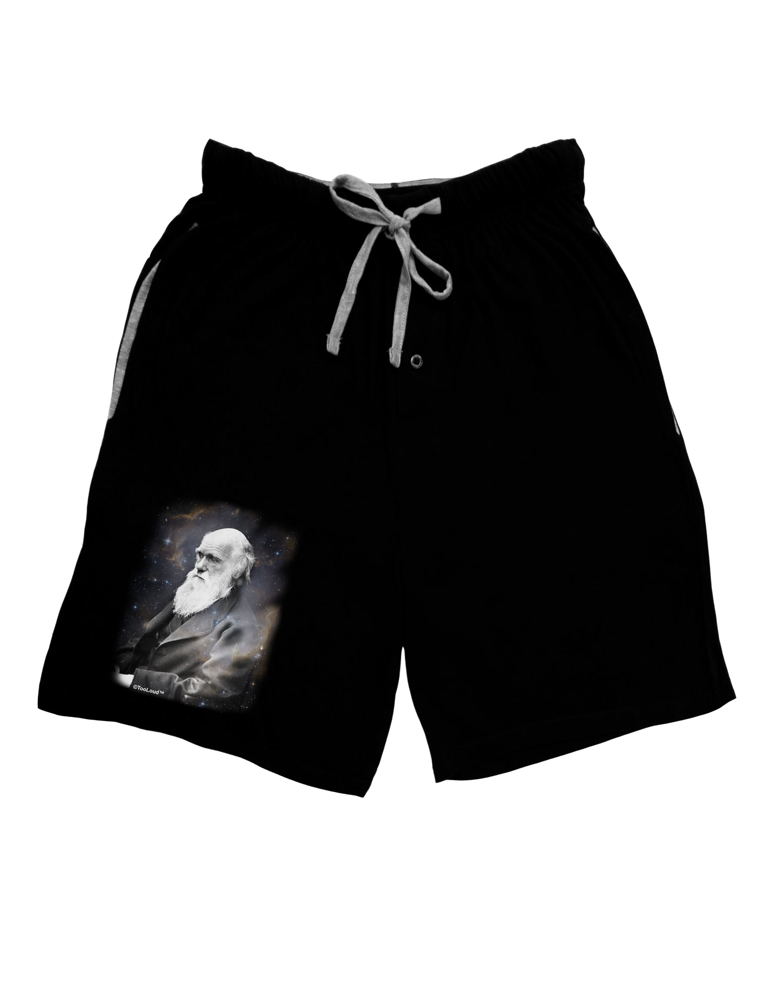 Charles Darwin In Space Adult Lounge Shorts by TooLoud-Lounge Shorts-TooLoud-Black-Small-Davson Sales
