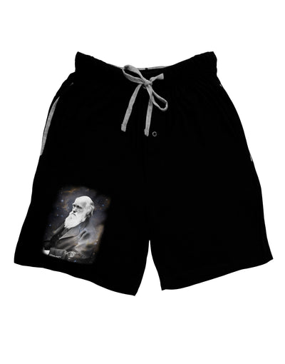 Charles Darwin In Space Adult Lounge Shorts by TooLoud-Lounge Shorts-TooLoud-Black-Small-Davson Sales