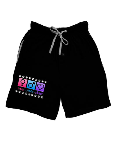 Spay Neuter Adopt Adult Lounge Shorts-Lounge Shorts-TooLoud-Black-Small-Davson Sales