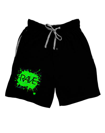 Rave Splatter Green Relaxed Adult Lounge Shorts-Lounge Shorts-TooLoud-Black-Small-Davson Sales