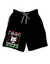 Meowy Christmas Cat Knit Look Adult Lounge Shorts by-Lounge Shorts-TooLoud-Black-Small-Davson Sales