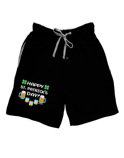 Pixel Happy St Patricks Day Adult Lounge Shorts-Lounge Shorts-TooLoud-Black-Small-Davson Sales