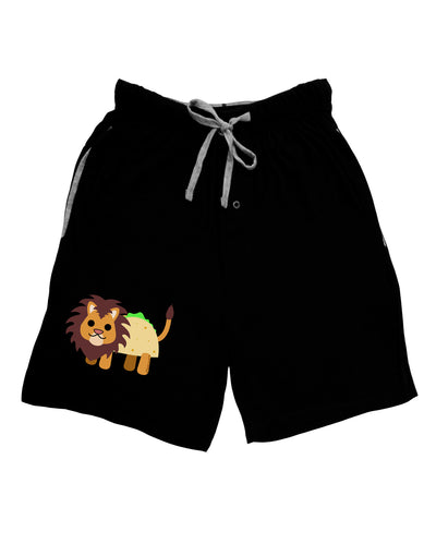 Cute Taco Lion Adult Lounge Shorts-Lounge Shorts-TooLoud-Black-Small-Davson Sales