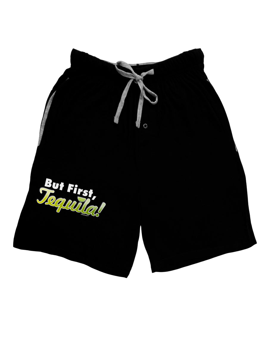 But First Tequila Adult Lounge Shorts-Lounge Shorts-TooLoud-Red-Small-Davson Sales