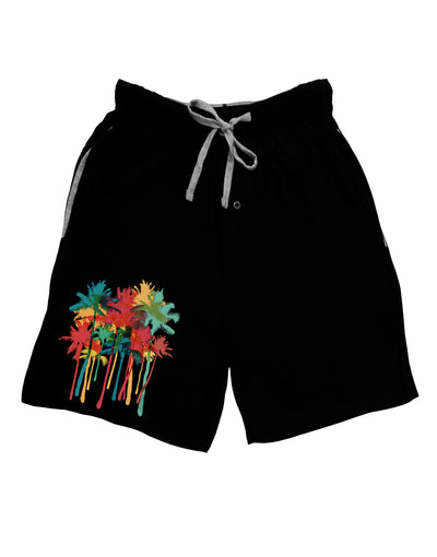 Paint Splash Palm Trees Adult Lounge Shorts-Lounge Shorts-TooLoud-Black-Small-Davson Sales