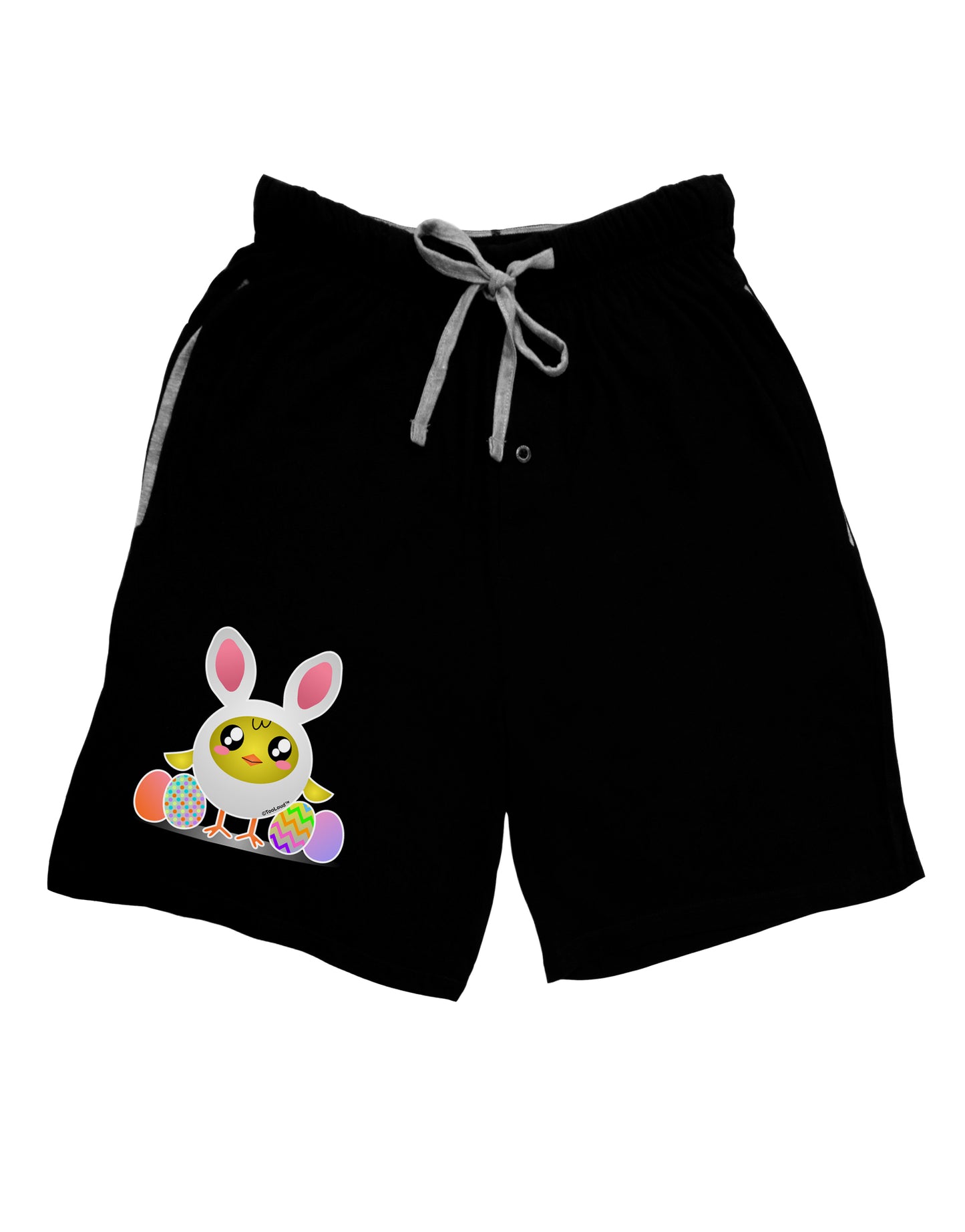 Chick In Bunny Costume Adult Lounge Shorts-Lounge Shorts-TooLoud-Black-Small-Davson Sales