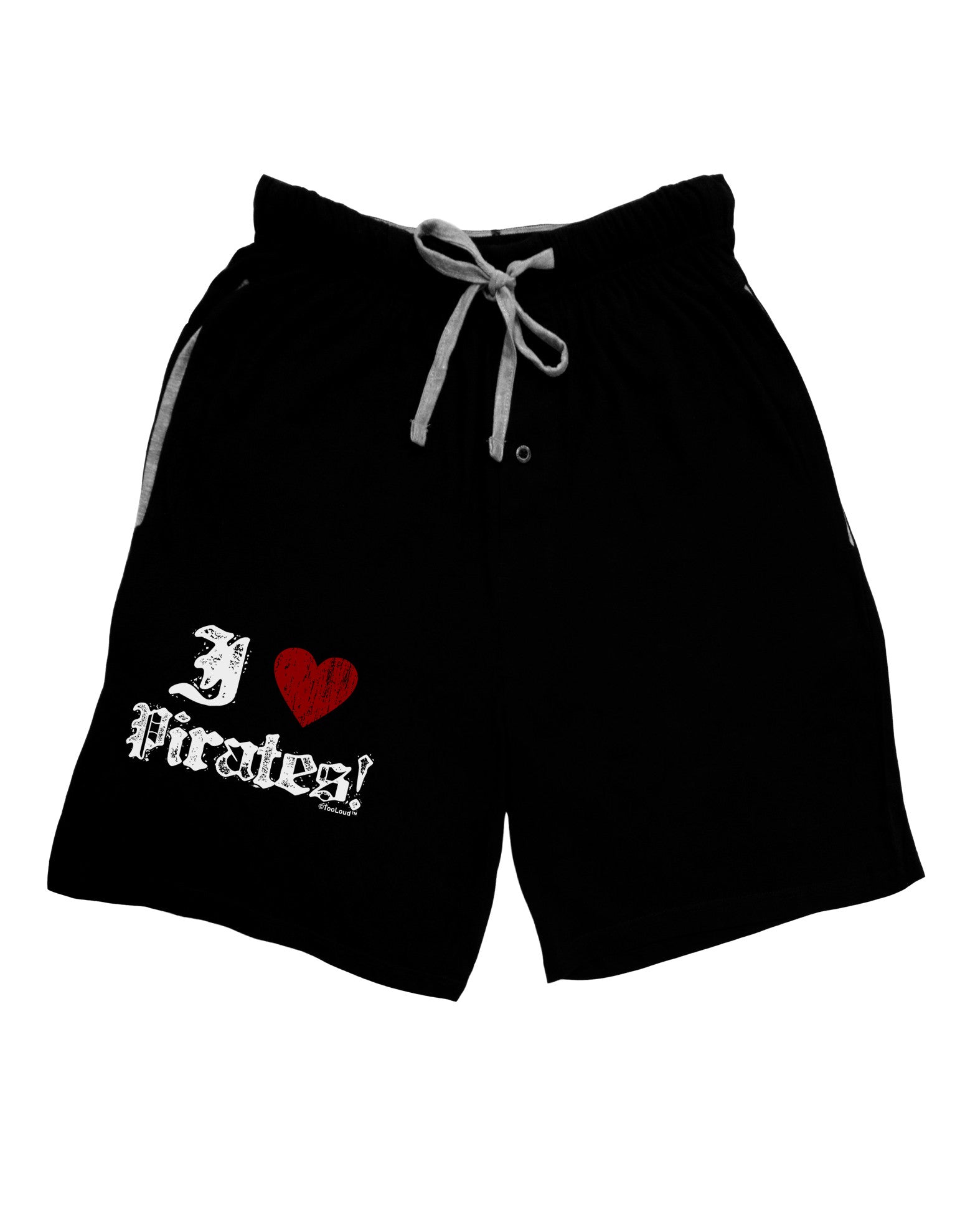 I Heart Pirates Adult Lounge Shorts-Lounge Shorts-TooLoud-Black-Small-Davson Sales