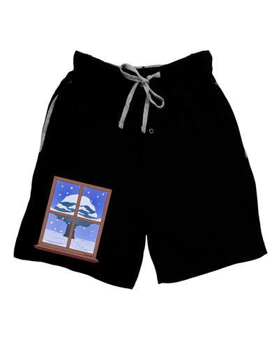 Frosty Window Design Adult Lounge Shorts - Red or Black-Lounge Shorts-TooLoud-Black-Small-Davson Sales