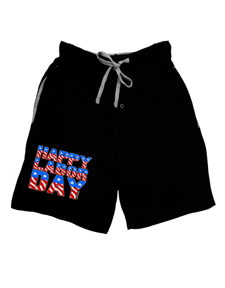 Happy Labor Day ColorText Adult Lounge Shorts-Lounge Shorts-TooLoud-Black-Small-Davson Sales