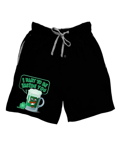 Green Beer - Inside You Adult Lounge Shorts-Lounge Shorts-TooLoud-Black-Small-Davson Sales