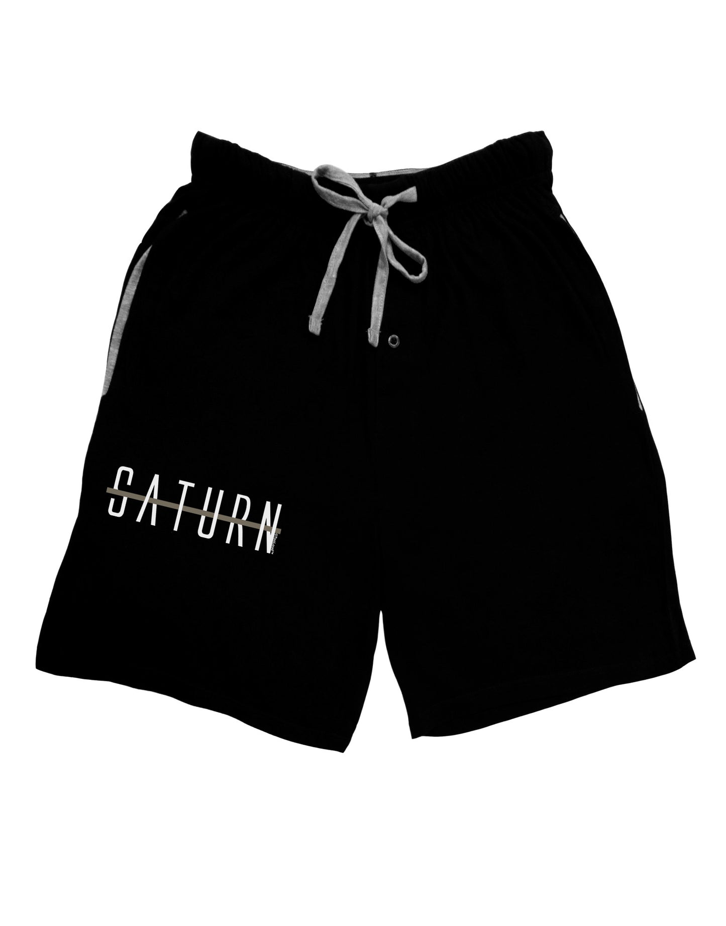 Planet Saturn Text Only Adult Lounge Shorts-Lounge Shorts-TooLoud-Black-Small-Davson Sales