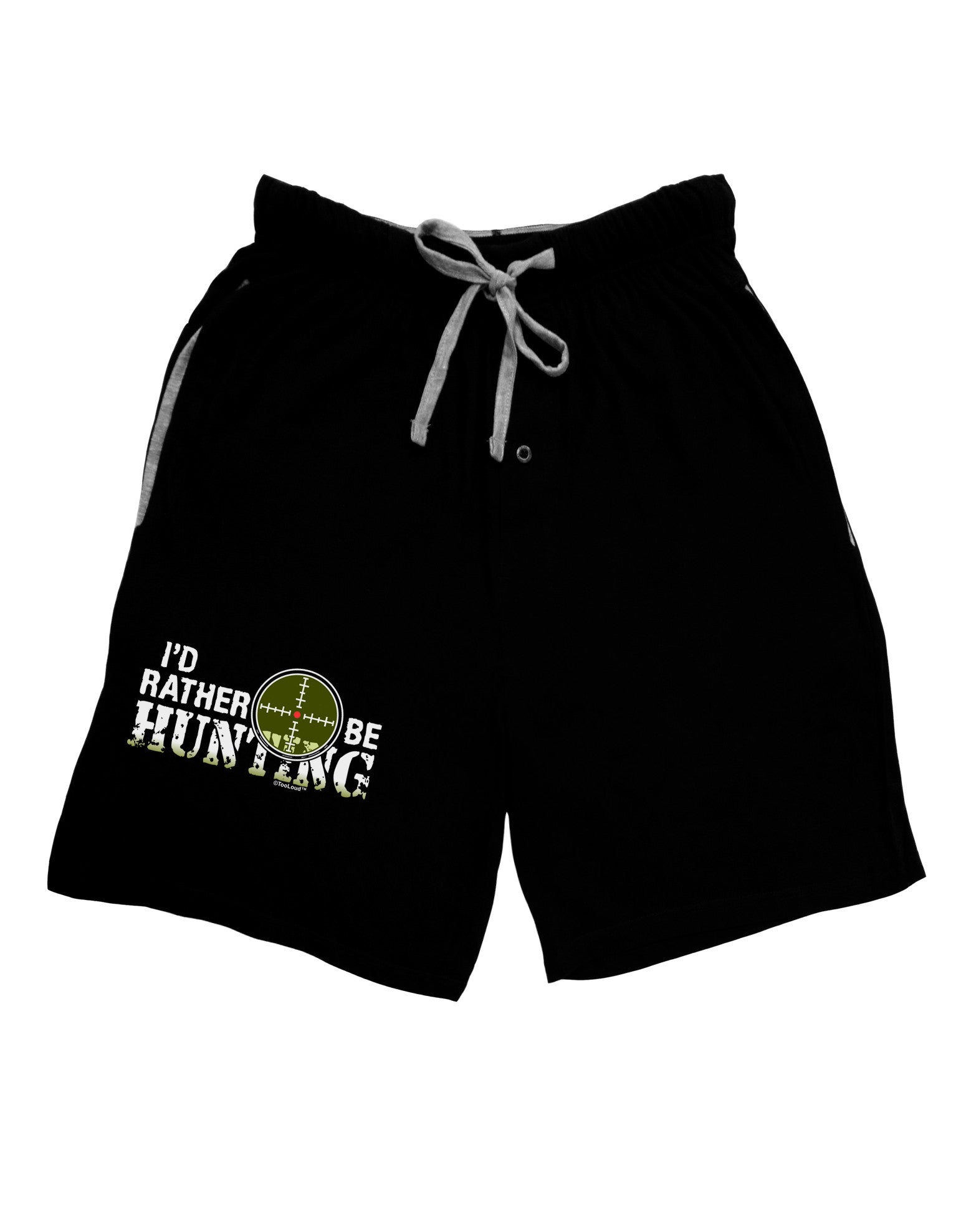 I'd Rather Be Hunting Adult Lounge Shorts-Lounge Shorts-TooLoud-Black-Small-Davson Sales