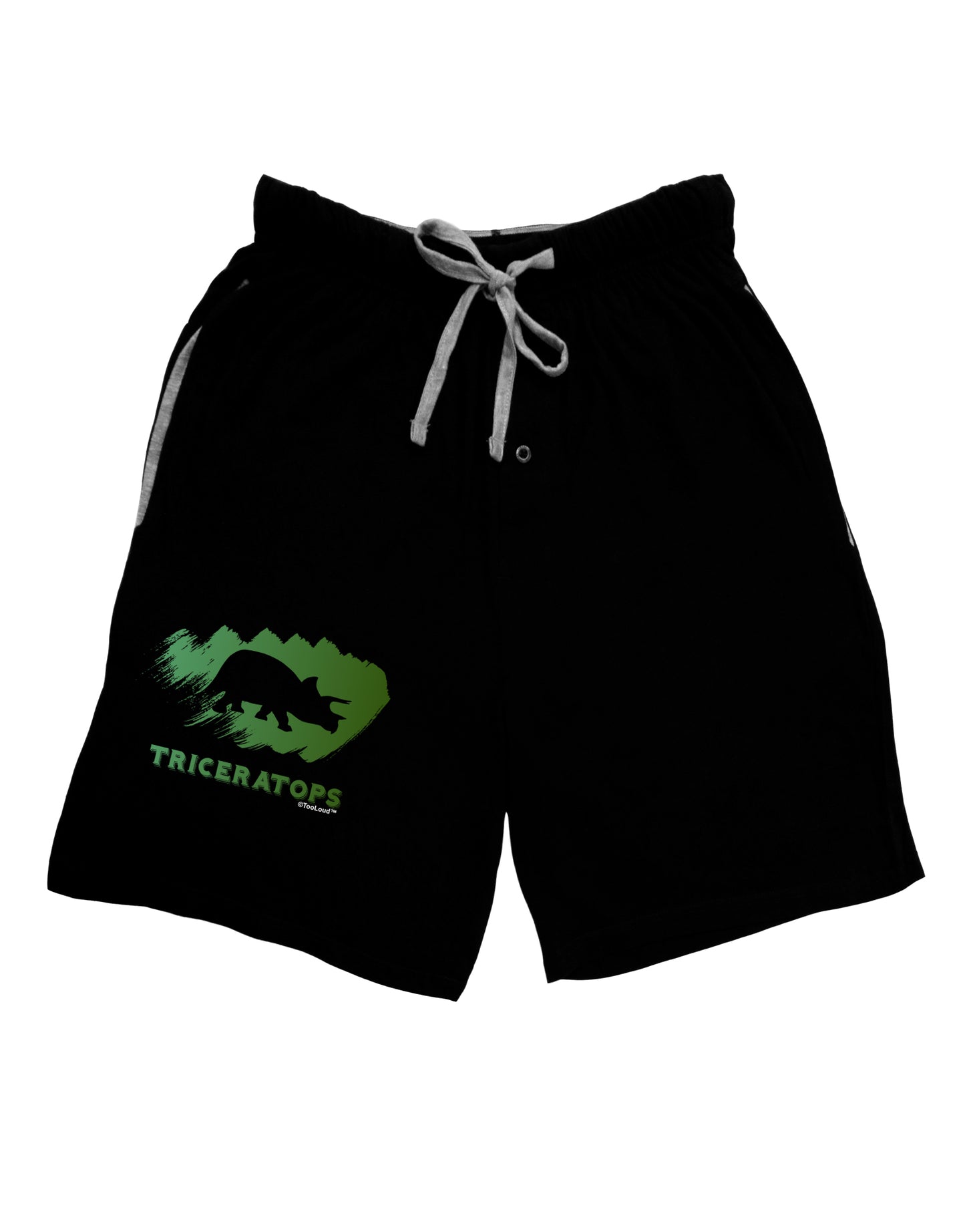 Jurassic Triceratops Design Adult Lounge Shorts - Red or Black by TooLoud-Lounge Shorts-TooLoud-Black-Small-Davson Sales