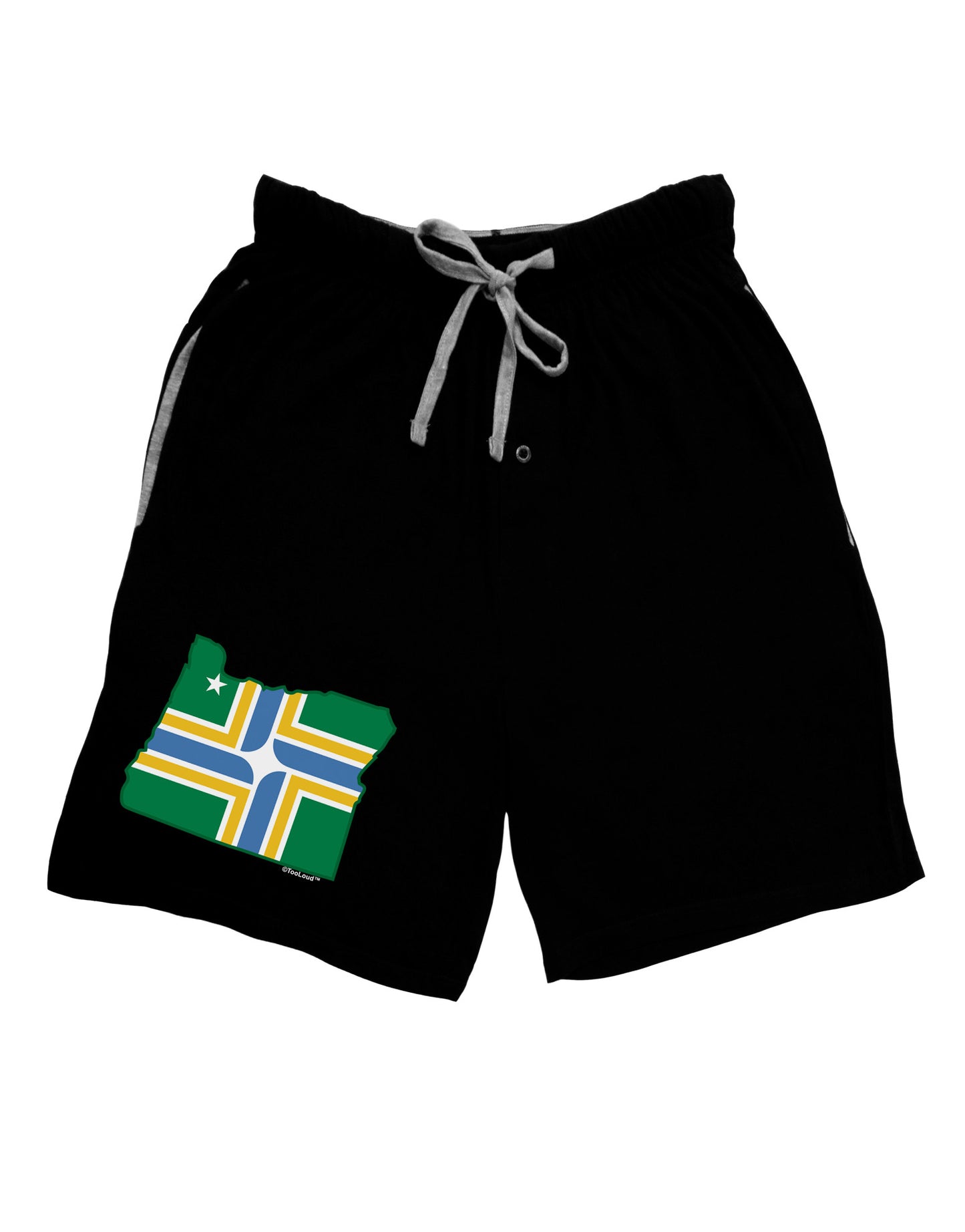 Portland Oregon Flag Adult Lounge Shorts-Lounge Shorts-TooLoud-Black-Small-Davson Sales