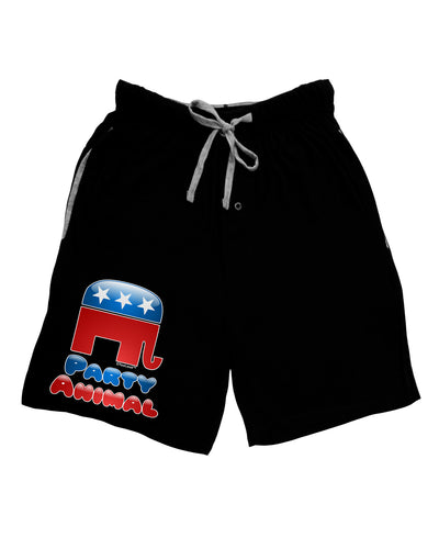 Republican Party Animal Adult Lounge Shorts-Lounge Shorts-TooLoud-Black-Small-Davson Sales