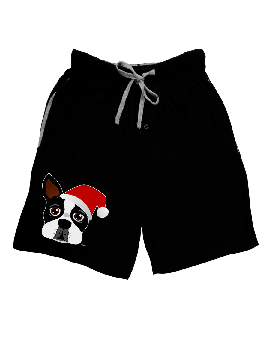 Cute Dog with Santa Hat - Christmas Adult Lounge Shorts - Red or Black by TooLoud-Lounge Shorts-TooLoud-Red-Small-Davson Sales