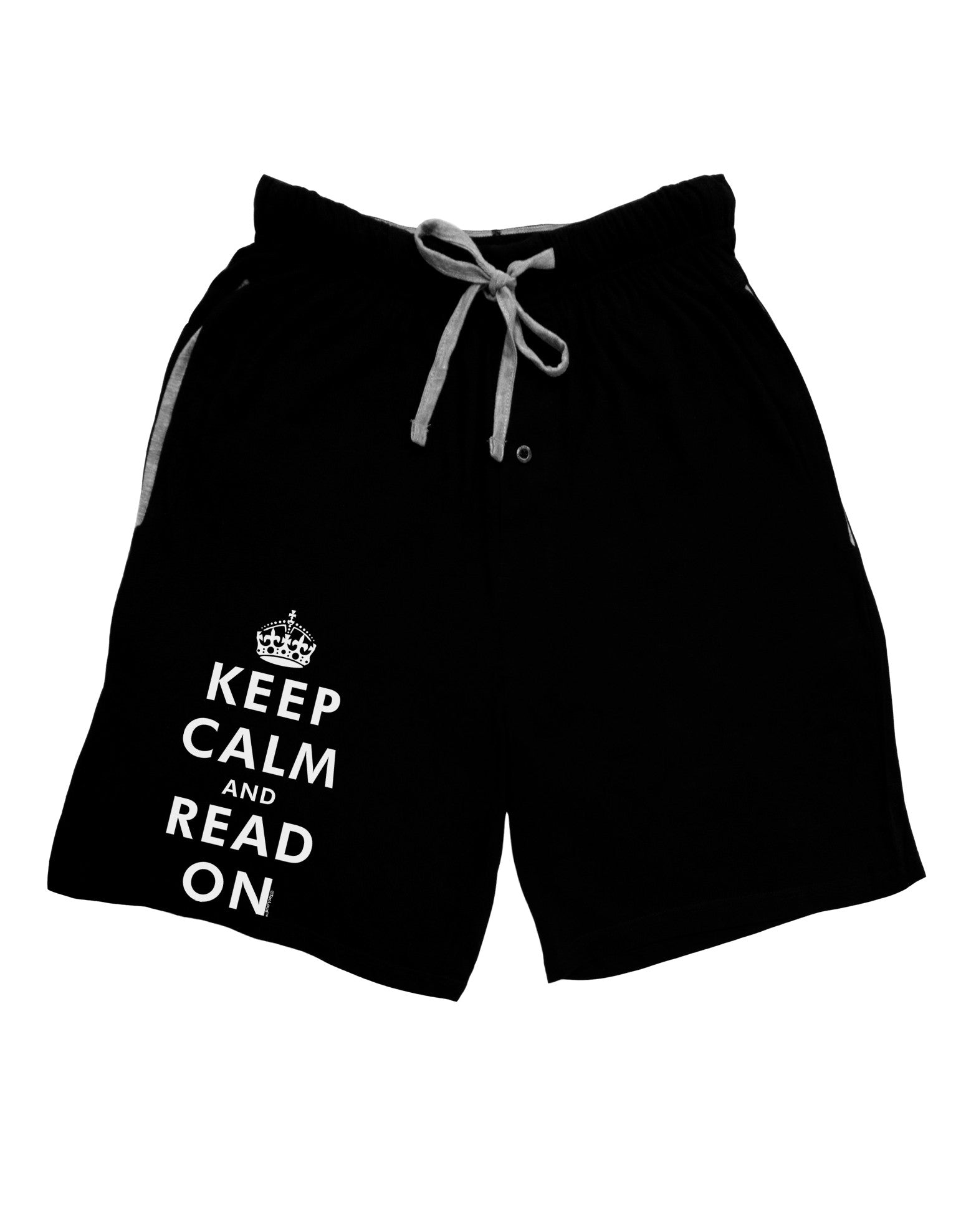 Keep Calm and Read On Adult Lounge Shorts-Lounge Shorts-TooLoud-Black-Small-Davson Sales